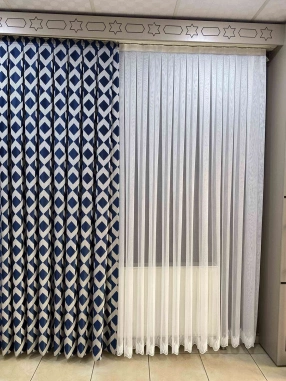 Ecl Çizgili Keten Etek Tül Perde