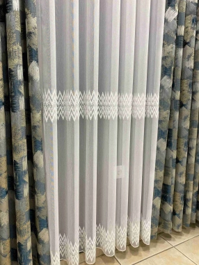 Taç İki Sıralı Yıldırım Tül Perde
