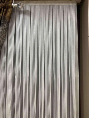 Zincir Sedef Çizgili Tül Perde
